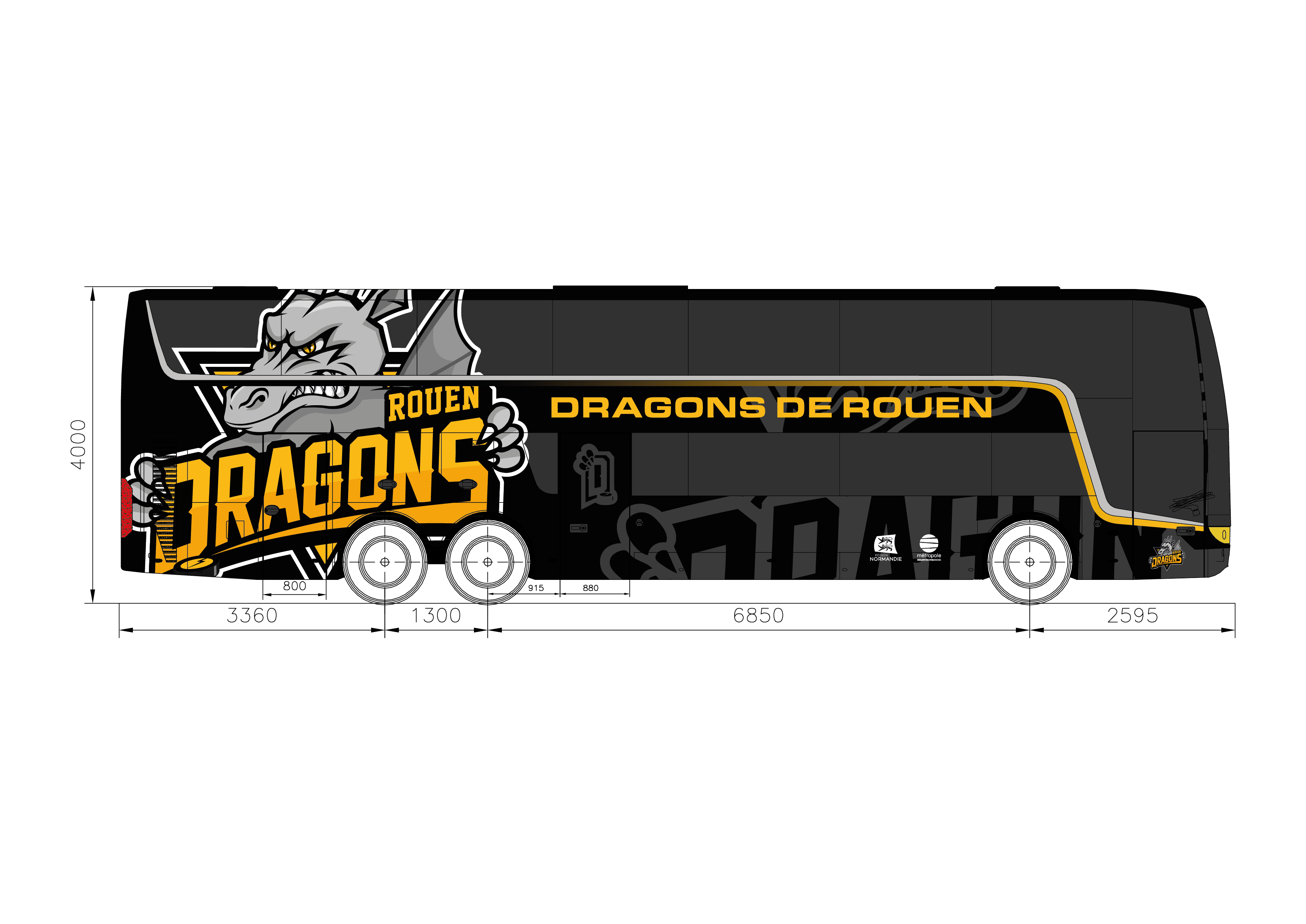 Plan Illustrator du bus des Dragons de Rouen 2